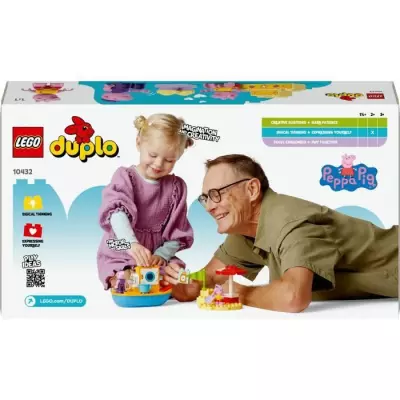 Découvrez le LEGP DUPLO 10432 Le Voyage en Bateau de Peppa Pig - Set de Jeu de Bain pour Tout-petits