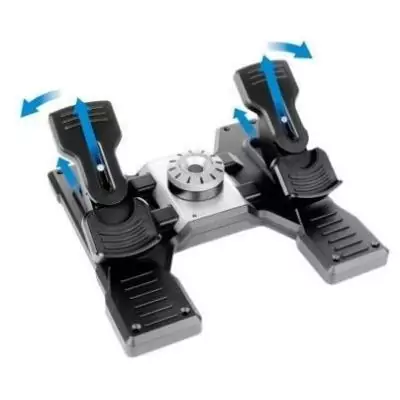 Pédalier - Filaire - Saitek by Logitech G - Pro Flight Rudder Pedals - Compatible PC - Noir