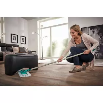 Ensemble balai serpillère seau essoreur à roulettes Leifheit Profi XL Mobile 55096