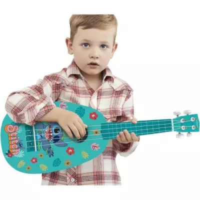 Ukulélé Stitch 53cm: Bois, 6 cordes Nylon, Guide inclus