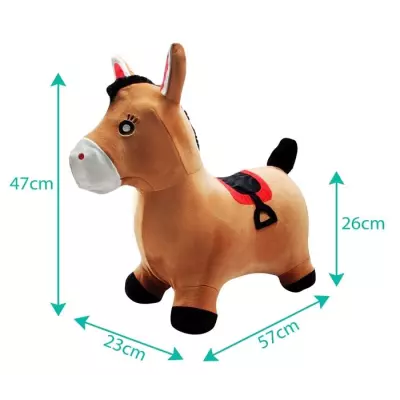 Porteur LEXIBOOK - Cheval Sauteur Gonflable en Peluche - Design 2-en-1