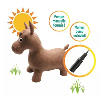 Porteur LEXIBOOK - Cheval Sauteur Gonflable en Peluche - Design 2-en-1