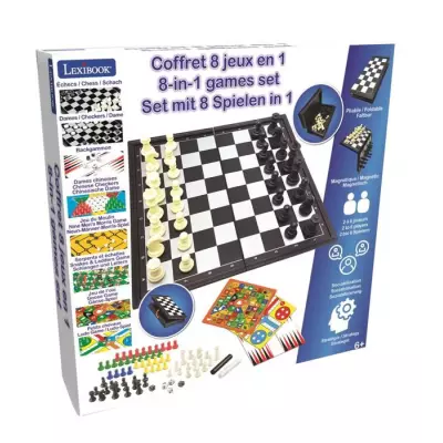Jeux de société magnétiques - Coffret 8 jeux en 1, De 2 à 6 joueurs