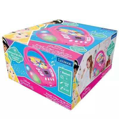 LECTEUR CD Bluetooth Disney Princess avec Effets Lumineux - Compact et Ludique