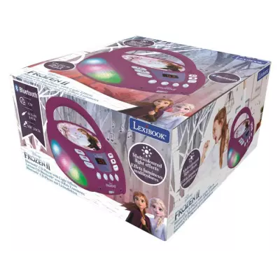 lecteur CD La Reine des Neiges avec Effets Lumineux - Karaoké Transportable - Bleu