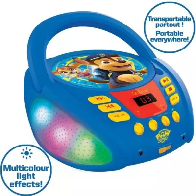 Lecteur CD Bluetooth La Pat' Patrouille avec Effets Lumineux - Dimensions compactes
