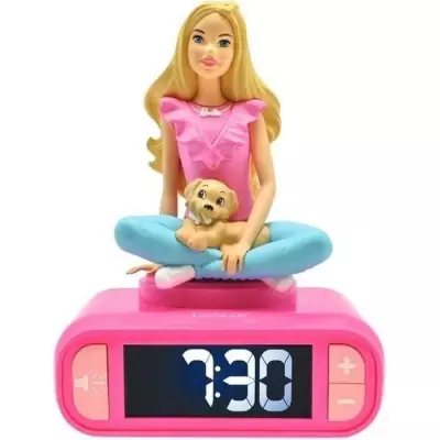 Réveil enfant Barbie 3D avec veilleuse et sons