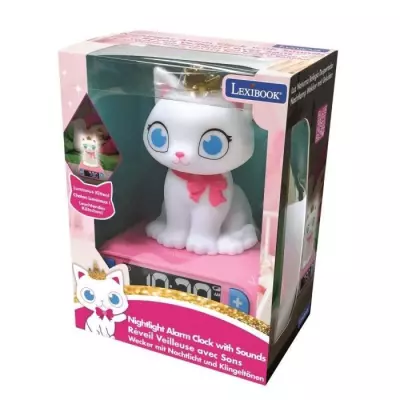 Réveil veilleuse digital LEXIBOOK - Chat - 3D lumineux et sonore