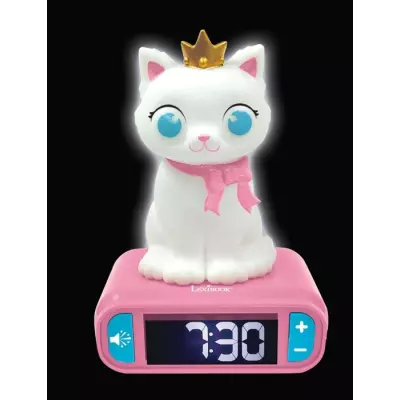Réveil veilleuse digital LEXIBOOK - Chat - 3D lumineux et sonore