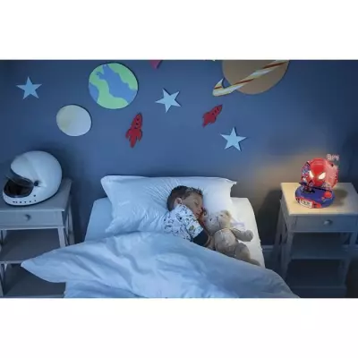 Réveil projecteur Spider-Man avec effets sonores et veilleuse - LEXIBOOK
