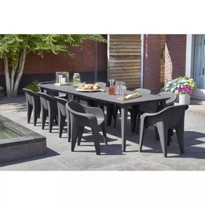 Table de jardin rectangulaire 320 cm Graphite - ALLIBERT BY KETER - Lima - 8 à 12 pers.