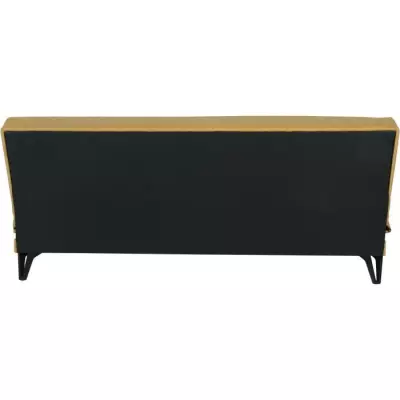 Banquette convertible 3 places LIMRA - Tissu moutarde - Coffre de rangement