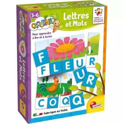 Jeu d'apprentissage Lettres et Mots - Carotina : apprendre à lire et écrire (26x19x6 cm)