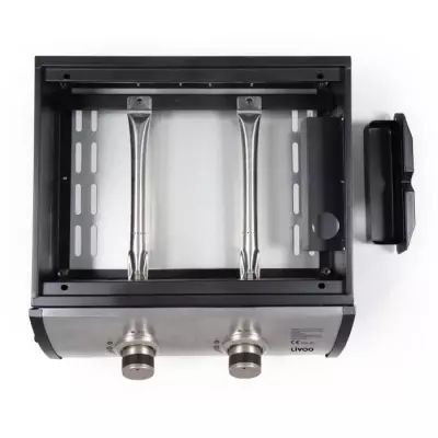 Plancha à gaz LIVOO DOC296 - 2 brûleurs - Gris, Compact et Performant