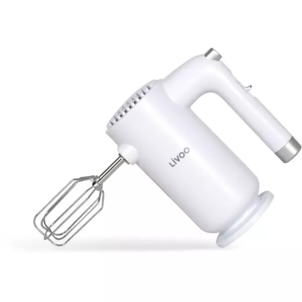 Batteur électrique - LIVOO - 250 W - 5 vitesses - Fonction turbo - Blanc