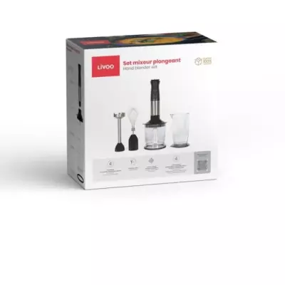 Mixeur plongeant LIVOO DOP246 - Puissant 800 W - 12 vitesses - Noir