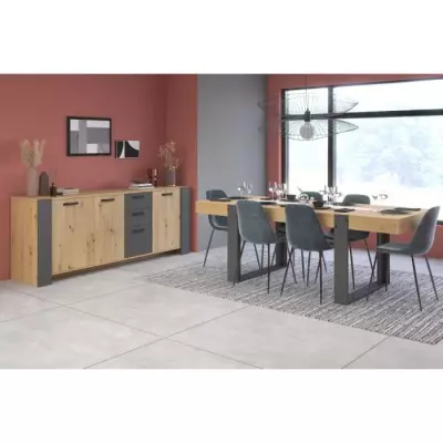 Buffet LOFT Parisot - Style chêne artisan - Fabriqué en France