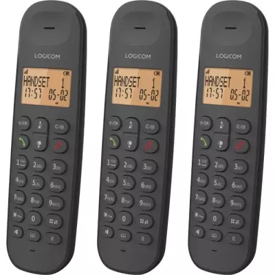 Téléphone sans fil LOGICOM DECT ILOA 350 TRIO - Noir