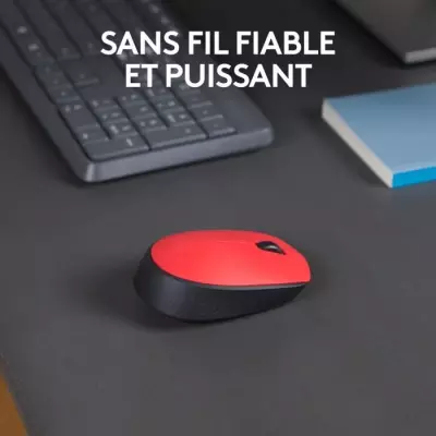 Souris Logitech M171 Sans Fil Ambidextre - Rouge