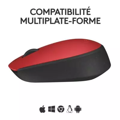 Souris Logitech M171 Sans Fil Ambidextre - Rouge