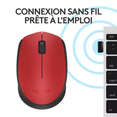 Souris Logitech M171 Sans Fil Ambidextre - Rouge