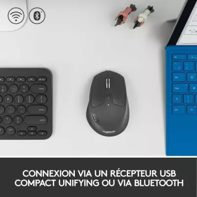 Souris sans fil Logitech M720 Triathlon Noir - Compacte et polyvalente