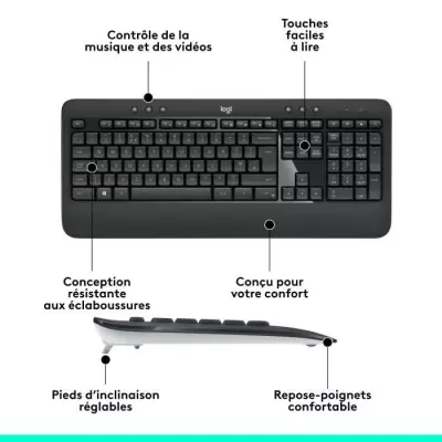 Ensemble clavier souris Logitech MK540 Sans fil - Pratique et performant