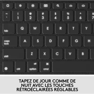 Clavier sans fil pour iPad 9/8/7 - Logitech Etui Combo Touch