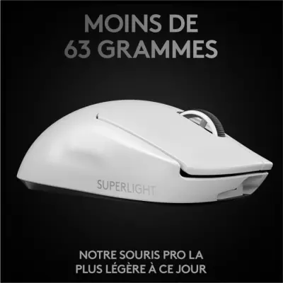 Souris gamer sans fil Logitech G Pro X Superlight Blanche