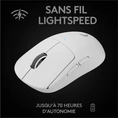 Souris gamer sans fil Logitech G Pro X Superlight Blanche