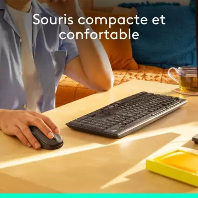 Ensemble clavier souris Logitech MK295 sans fil - Compact et efficace