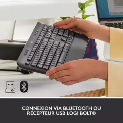 Clavier Logitech Signature K650 Ergonomique avec Repose-Poignets - Graphite