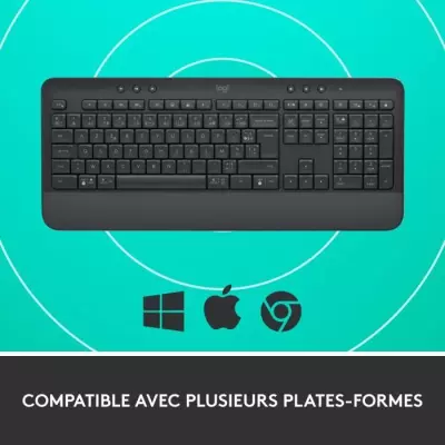 Clavier Logitech Signature K650 Ergonomique avec Repose-Poignets - Graphite