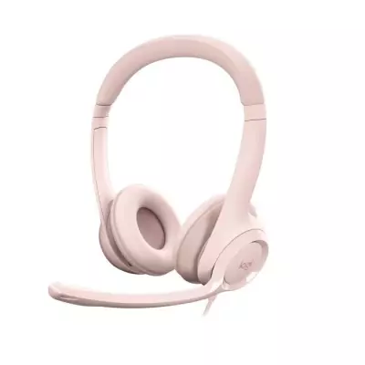 Casque filaire Logitech H390 rose avec microphone antibruit