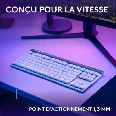 Clavier Gamer Sans Fil Logitech G515 Lightspeed TKL - Blanc