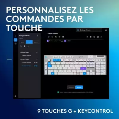Clavier gamer sans fil Logitech G915 X Blanc - AZERTY