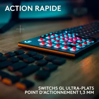 Clavier gamer sans fil Logitech G915 TKL X - Switch linear - Noir