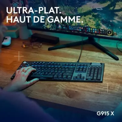 Clavier gamer filaire Logitech G915 X Switch tactile Noir