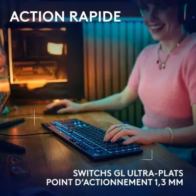Clavier gamer filaire Logitech G915 X Switch tactile Noir