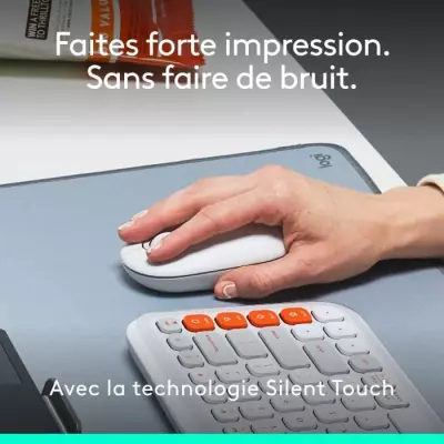 Souris sans fil Logitech Pop Mouse - Blanc cassé - Compact et élégant