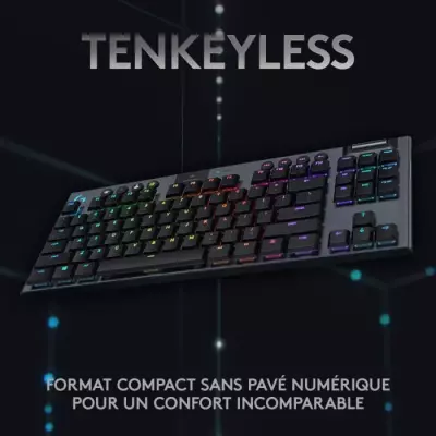 Clavier gamer sans fil Logitech G915 TKL noir - Rétroéclairé