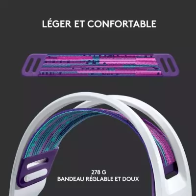 Casque gamer sans fil Logitech G733 Lightspeed blanc - Performances exceptionnelles