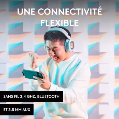 Casque gamer sans fil Logitech G A30 - PS, PC, Mobile - Blanc