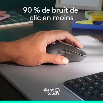 Souris sans fil Logitech M650 Gaucher Graphite - Compact et ergonomique