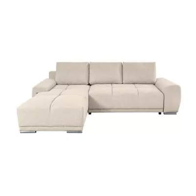 Canapé d'angle convertible 4 places CASSANDRA - Beige - FSC® 100% - L270 x P181 x H89cm