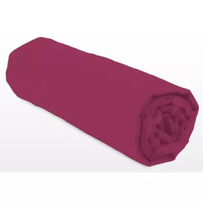 Drap-housse "LOVELY HOME" 90x190+30 cm - Fuchsia