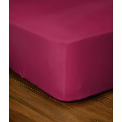 Drap-housse "LOVELY HOME" 90x190+30 cm - Fuchsia