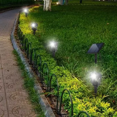 Quatre spots solaires 4 en 1 pour Kiosque - LUMISKY - ROUNDY - H27 cm