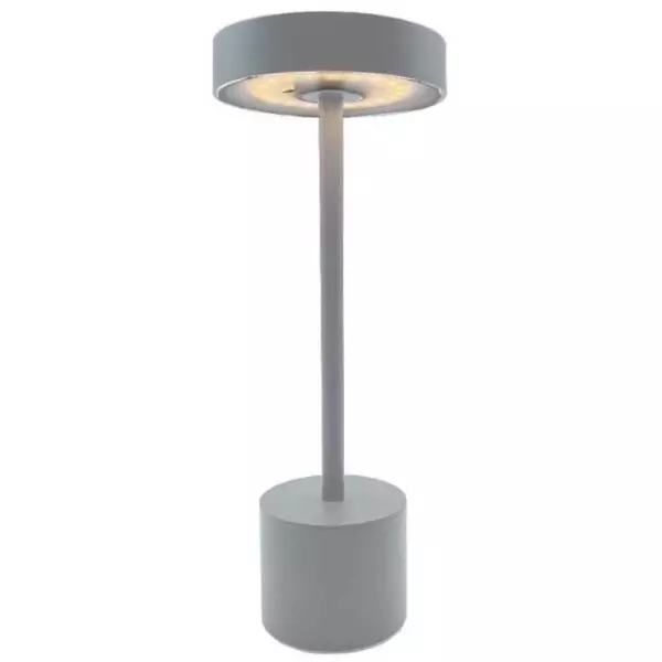 Lampe de table sans fil - LUMISKY - ROBY GREY - H30 cm - Touch en aluminium - Gris clair - LED