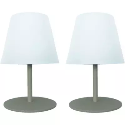 Set de lampes de table sans fil - LUMISKY TWINS Olive - H16cm